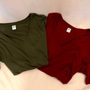 Old Navy "Luxe" Collection V-Neck Bundle Medium Tops